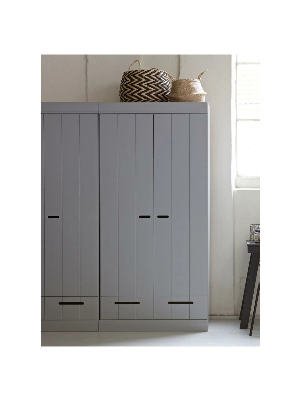 Armoire 2 portes battantes gris clair Connect, larg. 94 x haut. 195 cmDisponibilité limitée – Image 6