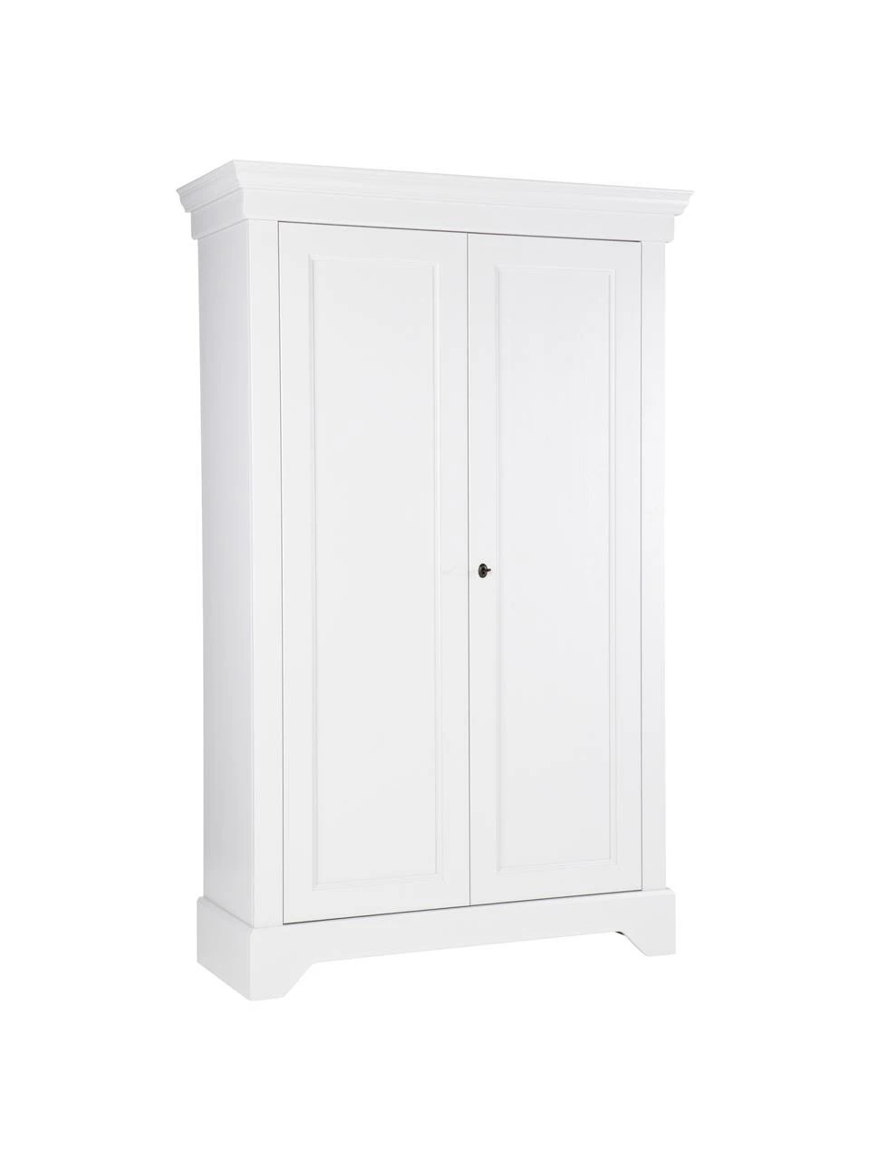 Armoire blanche bois 2 portes Isabel, larg. 118 x haut. 191 cm
