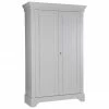 Armoire bois gris béton 2 portes Isabel, larg. 118 x haut. 191 cm