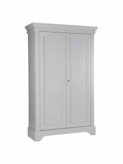 Armoire bois gris béton 2 portes Isabel, larg. 118 x haut. 191 cm