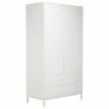 Westwing Collection Armoire classique blanche Ikaro, 2 portes, larg. 110 x haut. 200 cm