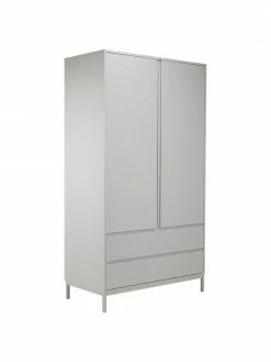 Westwing Collection Armoire classique grise Ikaro, 2 portes, larg. 110 x haut. 200 cm