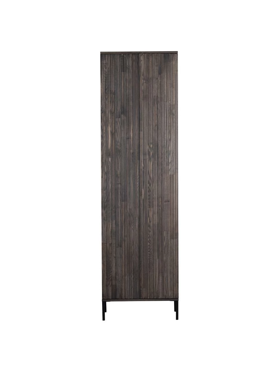 Armoire façade en bois de frêne nervuré Avourio, larg. 60 x haut. 210 cm – Image 4