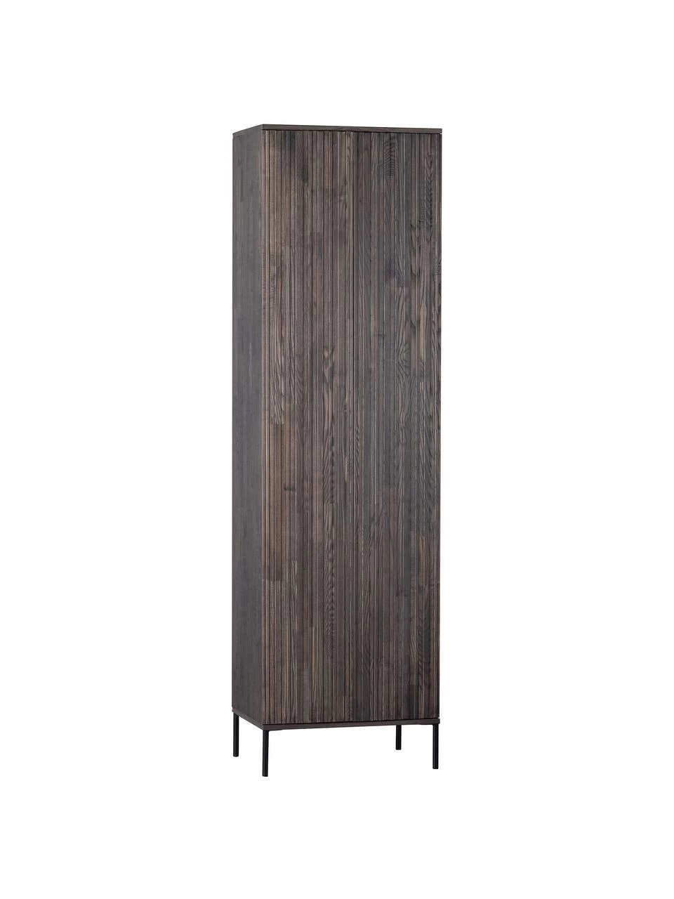 Armoire façade en bois de frêne nervuré Avourio, larg. 60 x haut. 210 cm