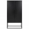 Westwing Collection Armoire industrielle en m&eacute;tal noir Neptun, larg. 80 x haut. 150 cm