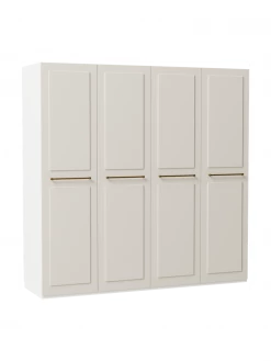 Westwing Collection Armoire modulaire beige Charlotte, larg. 200 cm, variantes multiples, Basic Interior, hauteur 200 cm