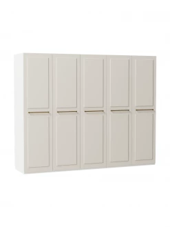 Westwing Collection Armoire modulaire beige Charlotte, larg. 250 cm, variantes multiples, Basic Interior, hauteur 200 cm