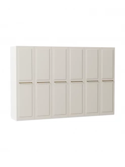 Westwing Collection Armoire modulaire beige Charlotte, larg. 300 cm, variantes multiples, Basic Interior, hauteur 200 cm