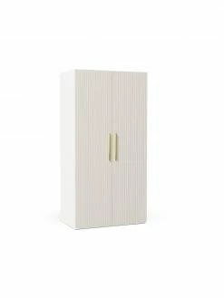 Westwing Collection Armoire modulaire beige Simone, largeur 100 cm, plusieurs variantes, Basic Interior, hauteur 200 cm