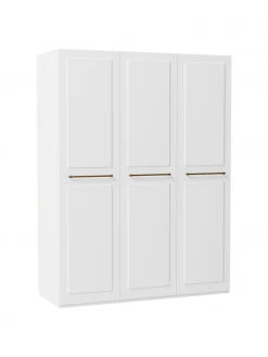Westwing Collection Armoire modulaire blanche Charlotte, larg. 150 cm, variantes multiples, Basic Interior, hauteur 200 cm