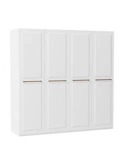 Westwing Collection Armoire modulaire blanche Charlotte, larg. 200 cm, variantes multiples, Basic Interior, hauteur 200 cm