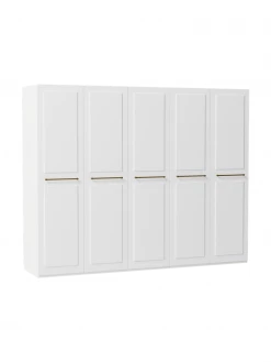 Westwing Collection Armoire modulaire blanche Charlotte, larg. 250 cm, variantes multiples, Basic Interior, hauteur 200 cm