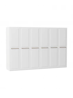 Westwing Collection Armoire modulaire blanche Charlotte, larg. 300 cm, variantes multiples, Basic Interior, hauteur 200 cm