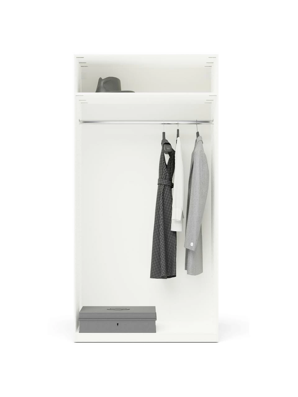 Westwing Collection Armoire modulaire blanche Leon, largeur 100 cm, plusieurs variantes, Basic Interior, hauteur 200 cm – Image 2