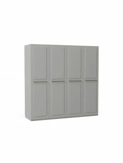 Westwing Collection Armoire modulaire grise Charlotte, larg. 200 cm, plusieurs variantes, Basic Interior, hauteur 200 cm