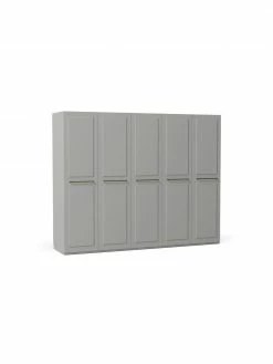 Westwing Collection Armoire modulaire grise Charlotte, larg. 250 cm, plusieurs variantes, Basic Interior, hauteur 200 cm