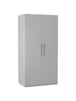 Westwing Collection Armoire modulaire grise Leon, largeur 100 cm, plusieurs variantes, Basic Interior, hauteur 200 cm