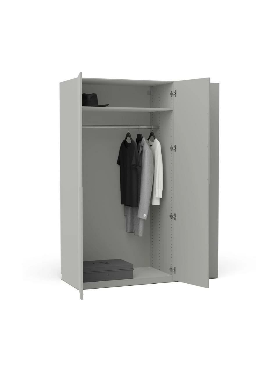 Westwing Collection Armoire modulaire grise Leon, largeur 150 cm, plusieurs variantes, Basic Interior, hauteur 200 cm â Image 4