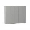Westwing Collection Armoire modulaire grise Leon, largeur 250 cm, plusieurs variantes, Basic Interior, hauteur 200 cm