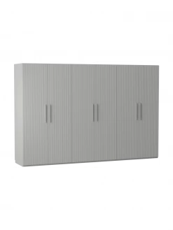 Westwing Collection Armoire modulaire grise Simone, largeur 300 cm, plusieurs variantes, Basic Interior, hauteur 200 cm