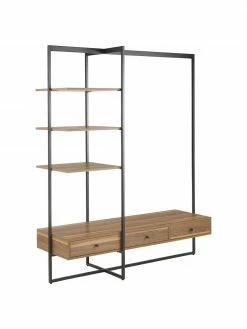 Westwing Collection Armoire ouverte bois et métal Pacey, larg. 150 x haut. 180 cmSeulement 1 produit disponible