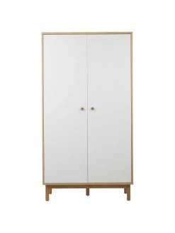 Westwing Collection Armoire scandi blanche 2 portes Nathan, larg. 100 x haut. 186 cm
