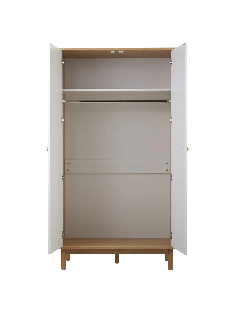 Westwing Collection Armoire scandi blanche 2 portes Nathan, larg. 100 x haut. 186 cm â Image 4