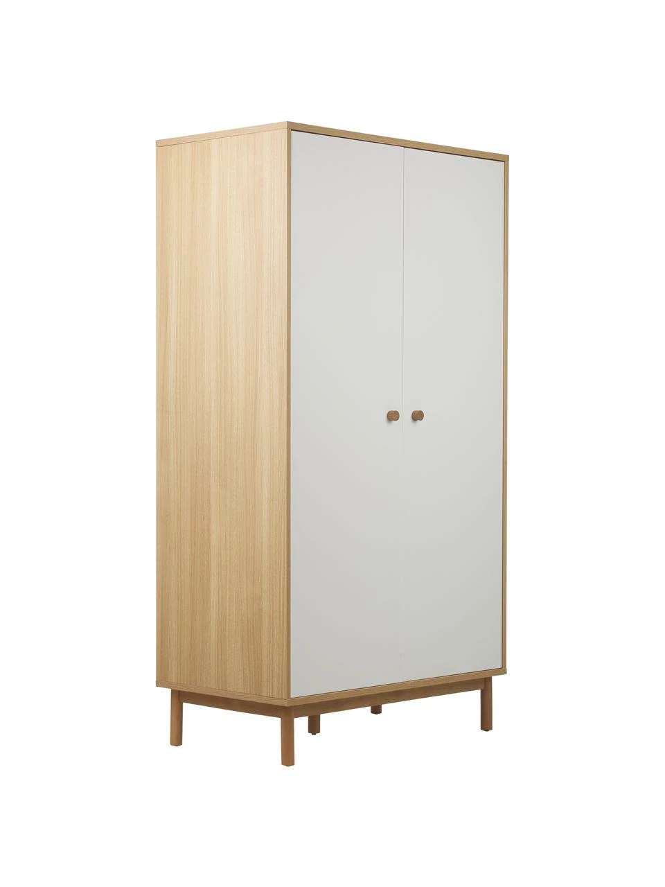 Westwing Collection Armoire scandi blanche 2 portes Nathan, larg. 100 x haut. 186 cm â Image 5