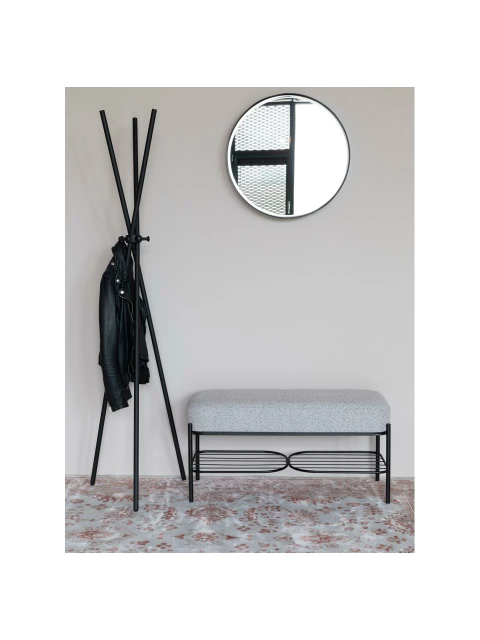 Banc bouclée avec rangement Milou, larg. 90 x haut. 45 cm – Image 2