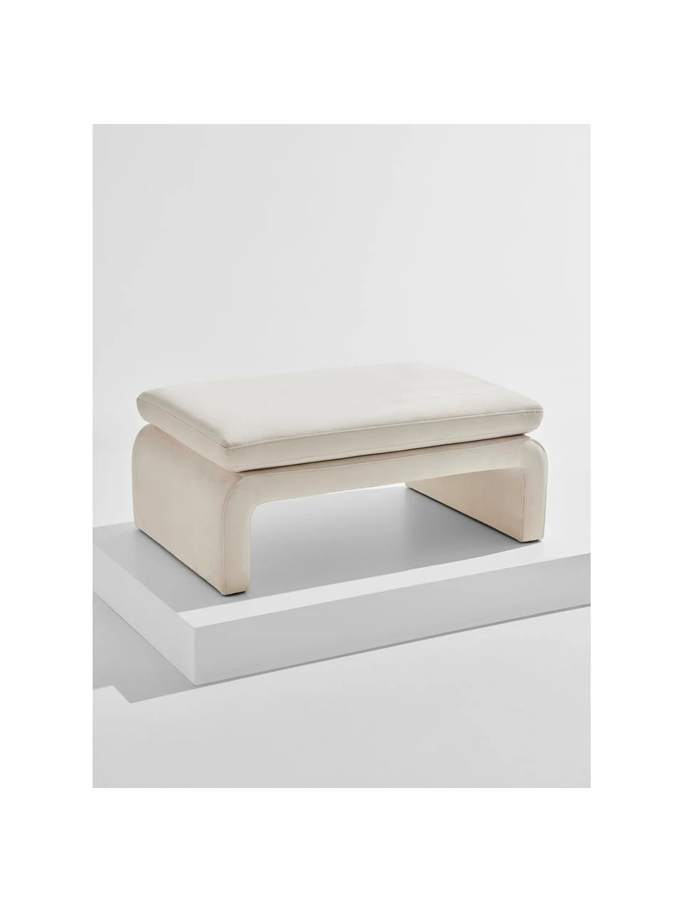 Banc velours beige Mika, larg. 105 x haut. 45 cm â Image 2