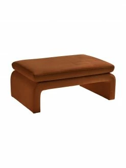 Banc velours brun Mika, larg. 105 x haut. 45 cm