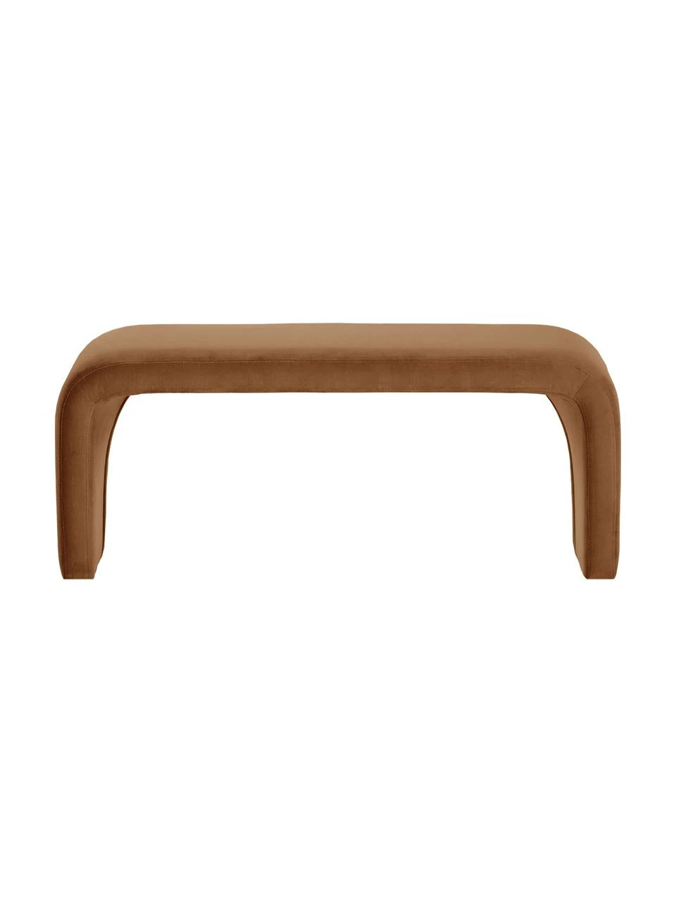 Westwing Collection Banquette moderne velours brun Penelope, larg. 110 x haut. 46 cm – Image 4