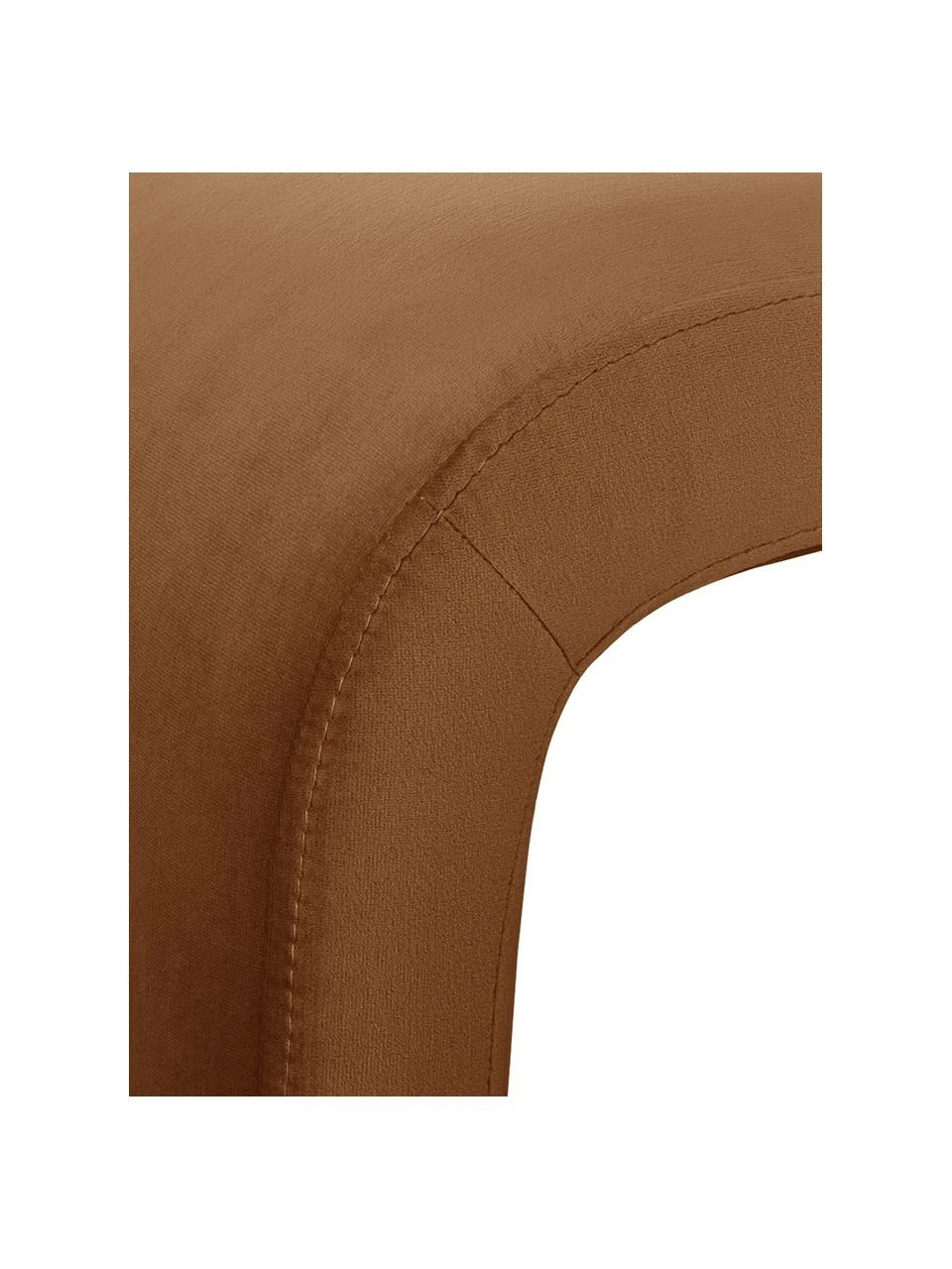 Westwing Collection Banquette moderne velours brun Penelope, larg. 110 x haut. 46 cm – Image 6