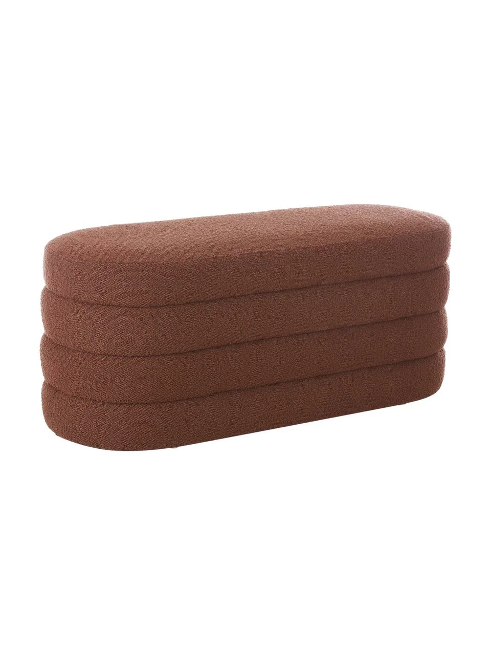 Westwing Collection Banquette tissu bouclé rouille Alto, larg. 110 x haut. 47 cm