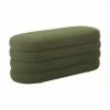 Westwing Collection Banquette tissu boucl&eacute; vert Alto, larg. 110 x haut. 47 cm