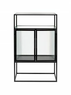 Dutchbone Buffet haut métal noir Boli, larg. 65 x haut. 105 cm