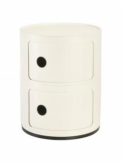 Kartell Caisson design blanc crème 3 modules Componibili, Ø 32 x haut. 40 cm