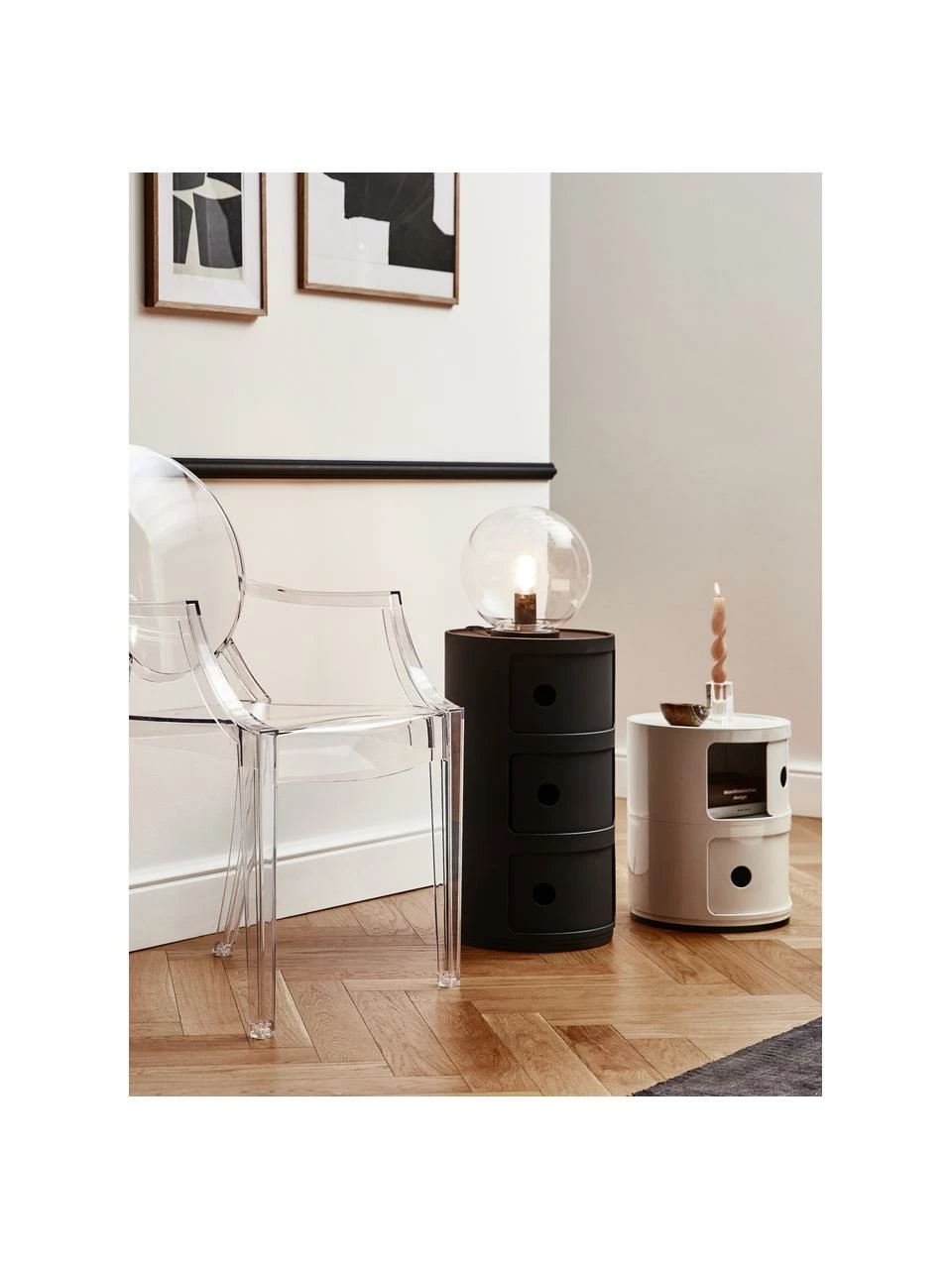 Kartell Caisson design blanc crème 3 modules Componibili, Ă 32 x haut. 40 cm â Image 2