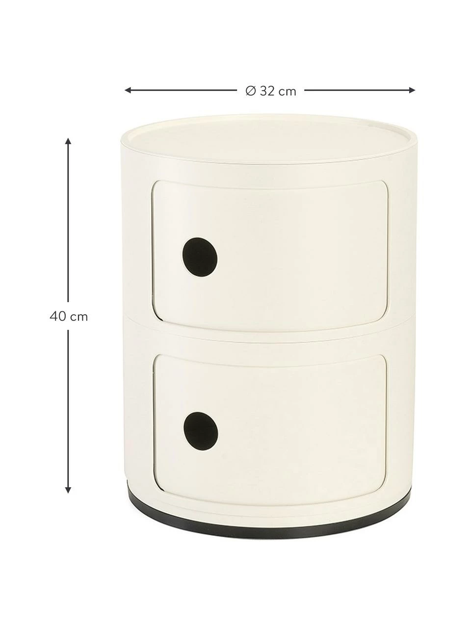 Kartell Caisson design blanc crème 3 modules Componibili, Ă 32 x haut. 40 cm â Image 3
