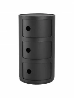 Kartell Caisson design noir 3 modules Componibili, Ø 32 x haut. 59 cm