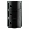 Kartell Caisson design noir 3 modules Componibili, Ø 32 x haut. 59 cm