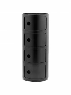 Kartell Caisson design noir 4 modules Componibili, Ø 32 x haut. 77 cm