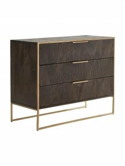 Westwing Collection Commode en bois massif Harry, larg. 100 x haut. 80 cm