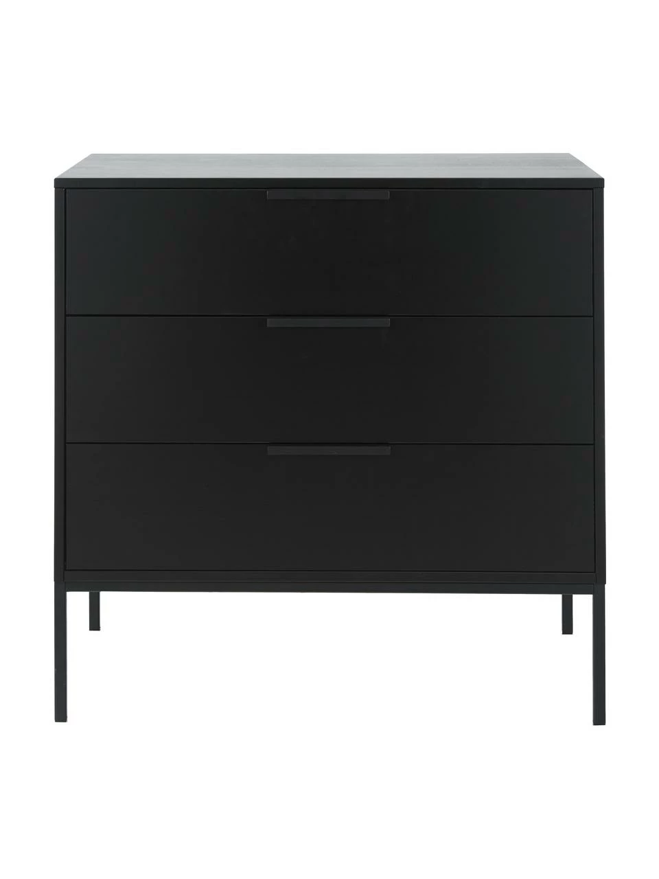 Commode noire à tiroirs Adam, larg. 94 x haut. 93 cm – Image 4