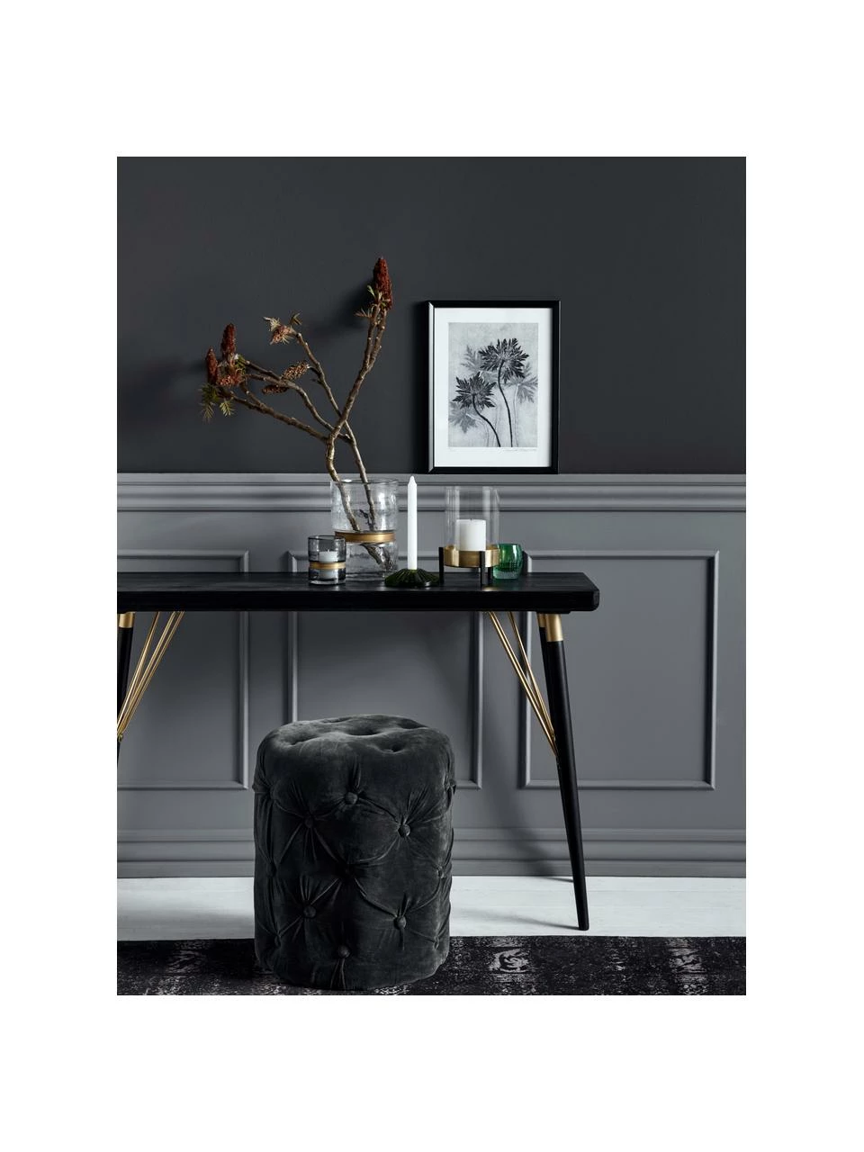 Nordal Console avec éléments couleur dorée Jana, larg. 120 x prof. 40 cmDisponibilité limitée – Image 2