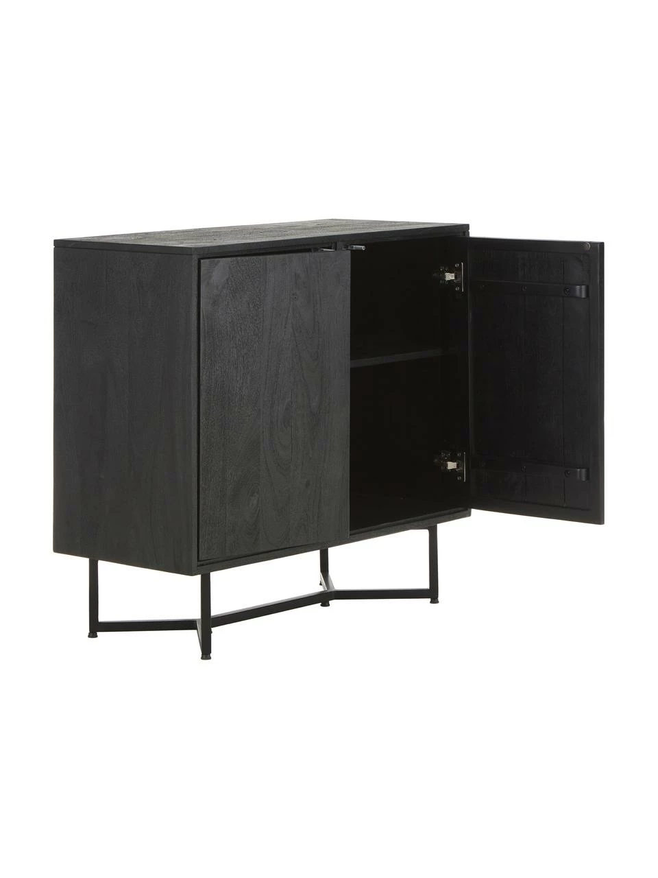 Westwing Collection Enfilade bois massif noir Luca, larg. 90 x haut. 83 cm – Image 5