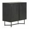 Westwing Collection Enfilade bois massif noir Luca, larg. 90 x haut. 83 cm