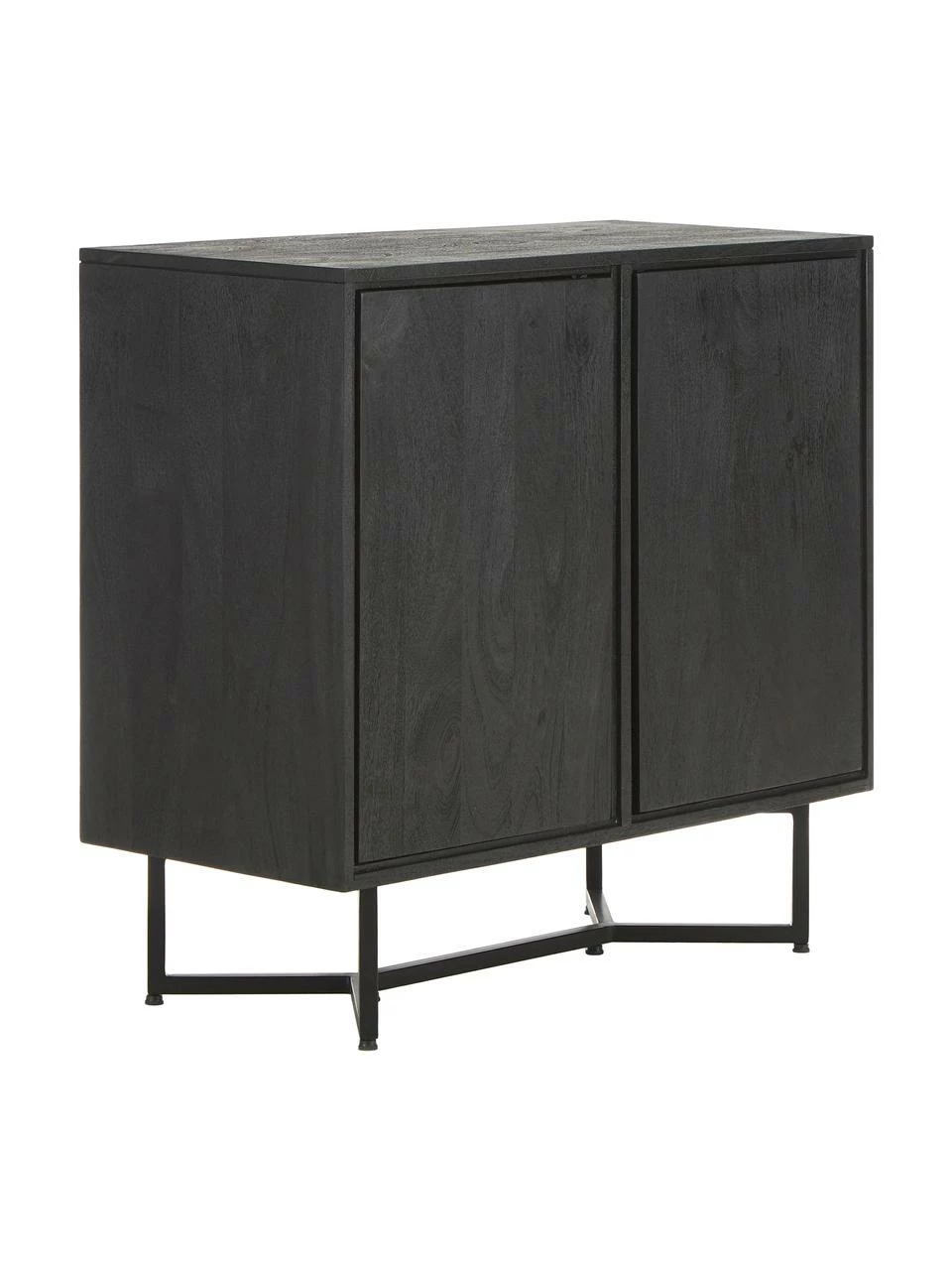 Westwing Collection Enfilade bois massif noir Luca, larg. 90 x haut. 83 cm