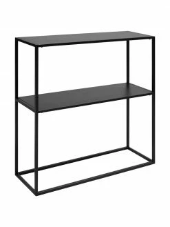 Westwing Collection Étagère industrielle en métal noir avec tablette Neptun, larg. 80 x haut 80 cm