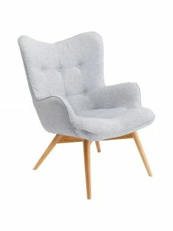 Kare Design Fauteuil à oreilles gris Vicky, larg. 73 x prof. 83 cm